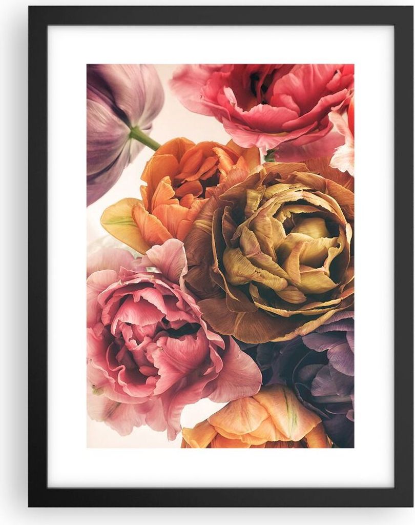 Gerahmtes Poster - Schwarzer Rahmen - Blumenstrauß Blumen Braut - 30x40 cm - Wand Bild - Wanddeko - Wandbilder - Kunstposter - Wandposter - Bilder...