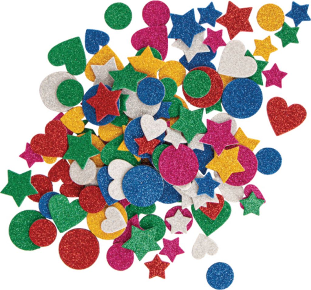 Moosgummi Mix Glitter selbstklebend, 360teilig
