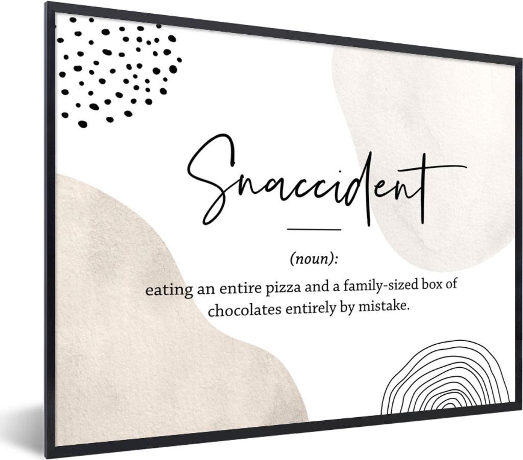 MuchoWow Gerahmtes Poster Sprichwörter - Snaccident - Zitate - Wörterbuch - Snaccident Definition 80x60 cm - Poster mit Schwarzem Bilderrahmen ...