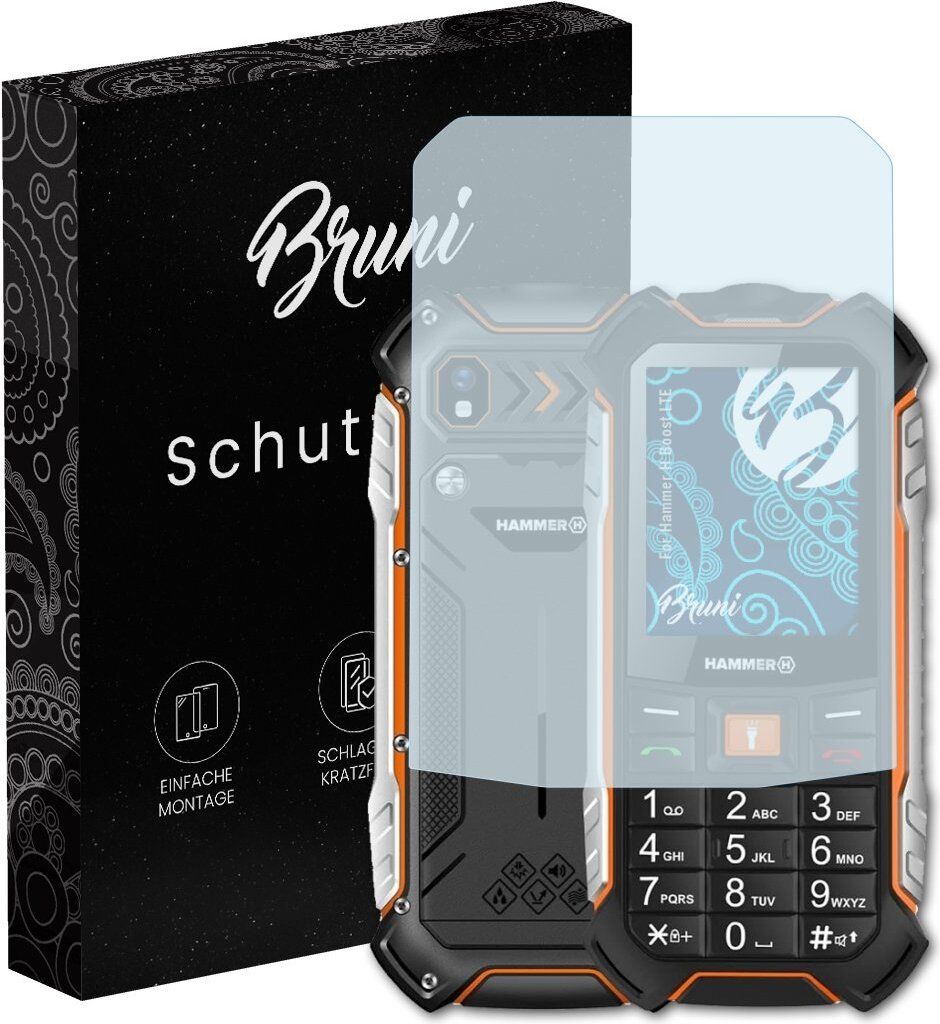 Bruni Basics-Clear 2x Schutzfolie kompatibel mit Hammer H Boost LTE Folie
