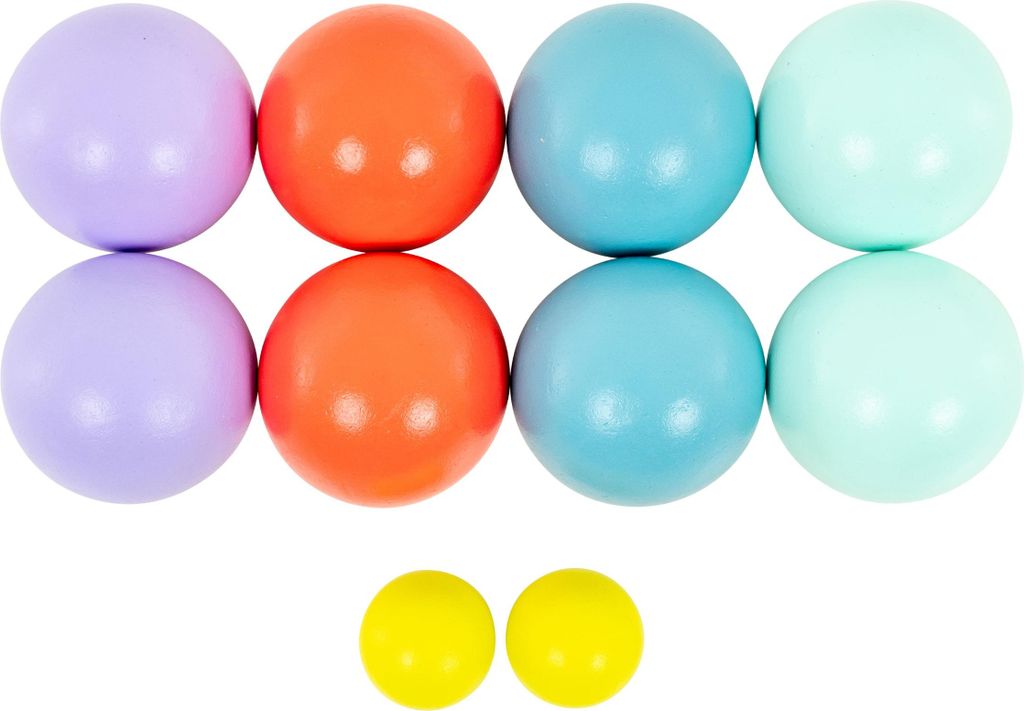TP Toys Kinder Boule-Spiel aus Holz, blau, Pastellfarben, mit Kugeln für kleine Hände