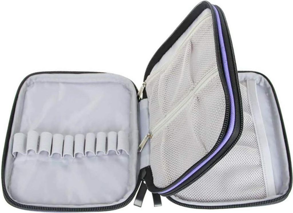 Organizer Häkelnadel Etui - Aufbewahrungstasche für Stricknadeln - lila - doppellagige Taschen - 20 cm - Zubehör aufbewahren.