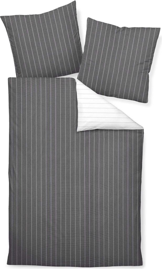 Janine Mako-Soft-Seersucker Kissenhülle 40x80 1 teilig Tango 20020-78-602 titan