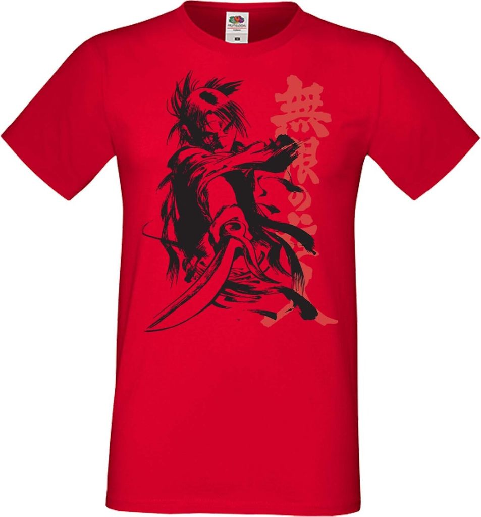 Herren T-Shirt Manga Anime Blade Of The Immortal Samurai Immortal Samurai, Man S / Rot