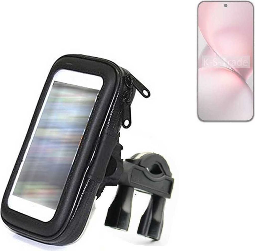 K-S-Trade Fahrrad-Halterung kompatibel mit Vivo X200 mini Handy-Halterung Halter Lenkstange Fahrradhalterung Motorrad Bike Mount Wasserabweisend