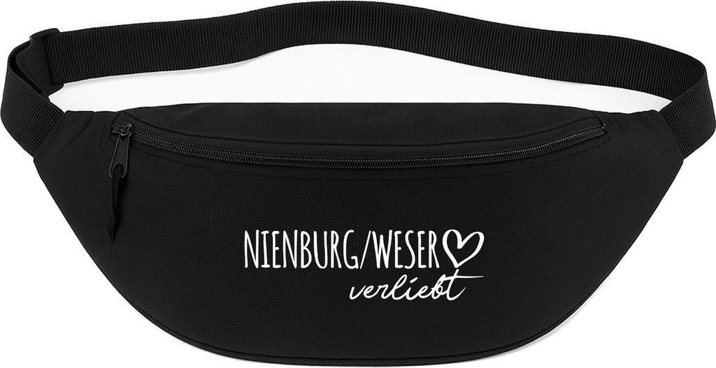 Huuraa Bauchtasche Nienburg/Weser verliebt 2,5 Liter Black Polyester Crossbody Bag Geschenkidee