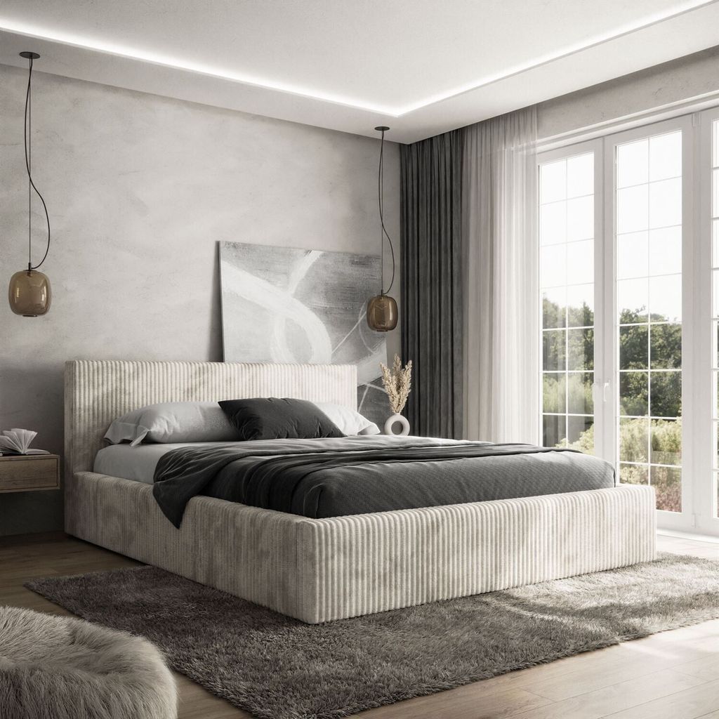 Polsterbett TILIA mit Bettzeugbehälter 160x200 Kopfteil 95 cm TILIA 03