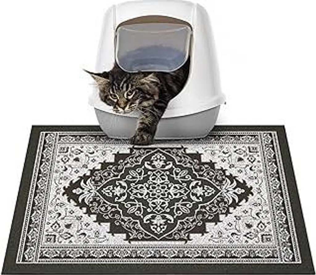 Tappetino per Lettiera Gatto 60x38 cm - Morbido, Lavabile e Sicuro