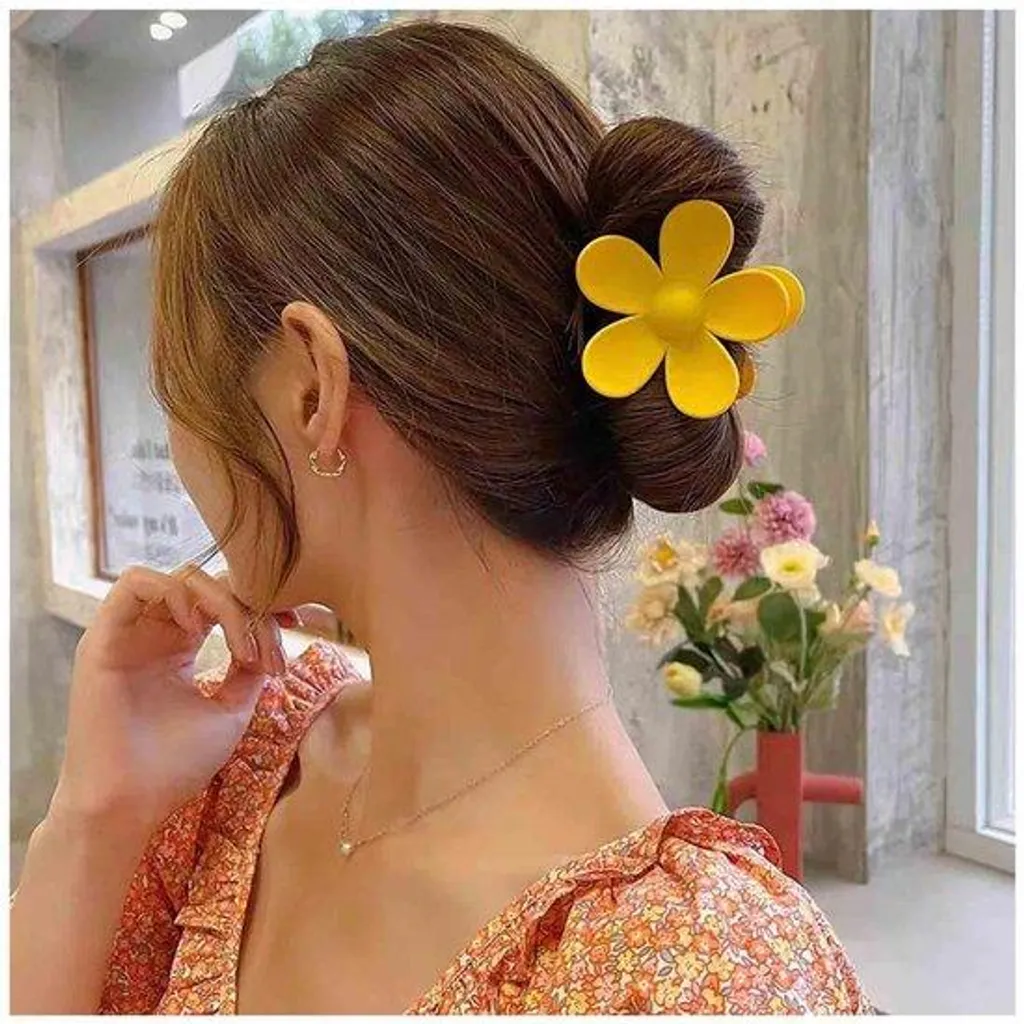 Barrette orange anti-glisse pour queue de cheval et cheveux en pagaille