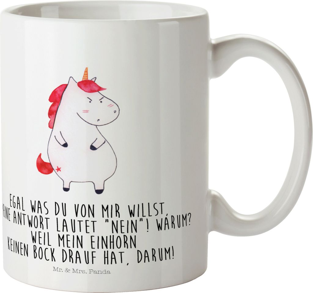 Mr. & Mrs. Panda Haferl Einhorn Wut - Weiß - Geschenk, Produktbild 