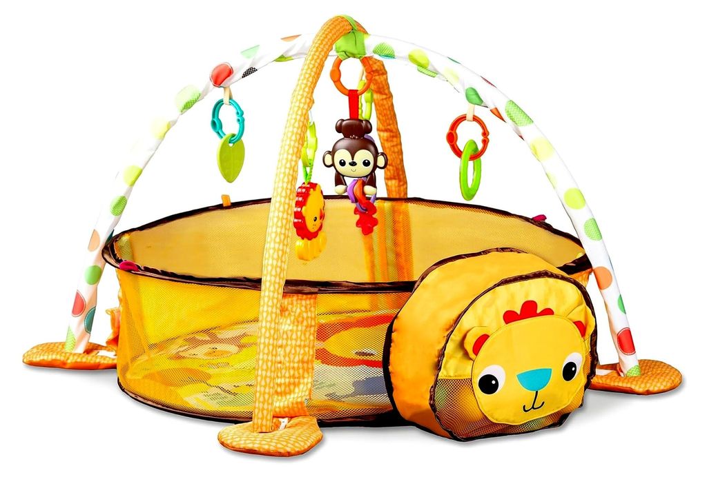 Krabbeldecke Spielbogen Baby Erlebnisdecke LÖWE Spielmatte Bällebad