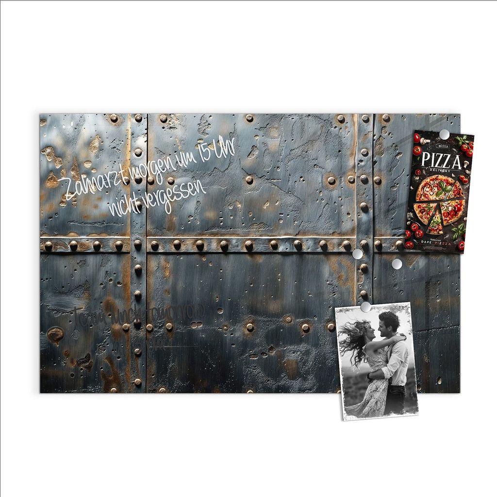 Magnettafel 90x60cm Pinnwand Whiteboard beschreibbar - Metalltür Design