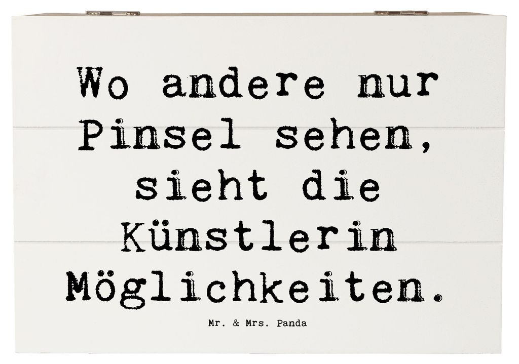 Mr. & Mrs. Panda Box Spruch Künstlerin Visionen 22 x 15 cm - Weiß - Geschenk, Kunstwerke, geschenkkiste, Ausstellungen, Perspektive, Erinnerungsk...