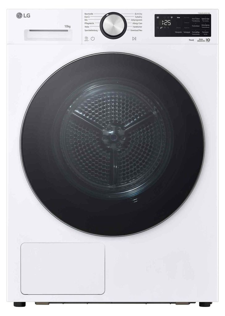 LG RT10X72W Wärmepumpentrockner 10kg AI Dry ThinQ App ActiveSteam Allergy Care