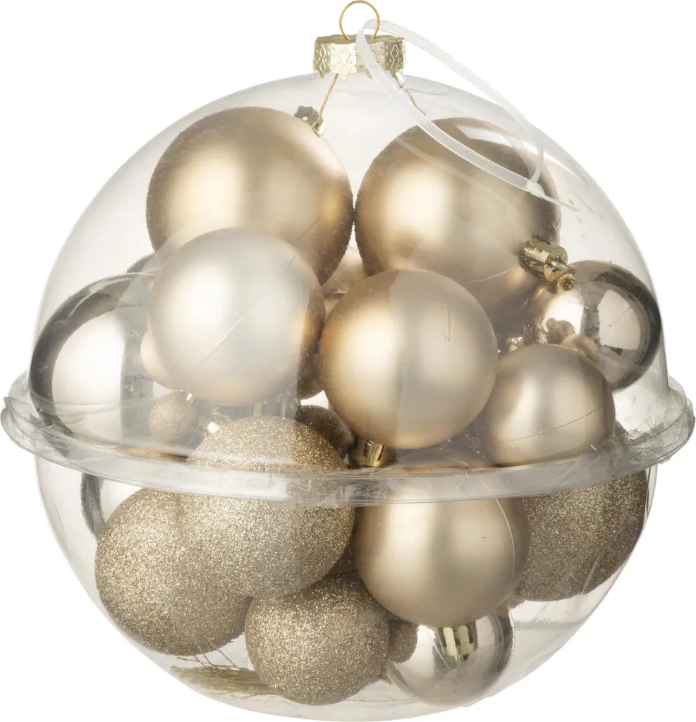 Boules de Noël incassables champagne : lot de 24 J-Line sans risque