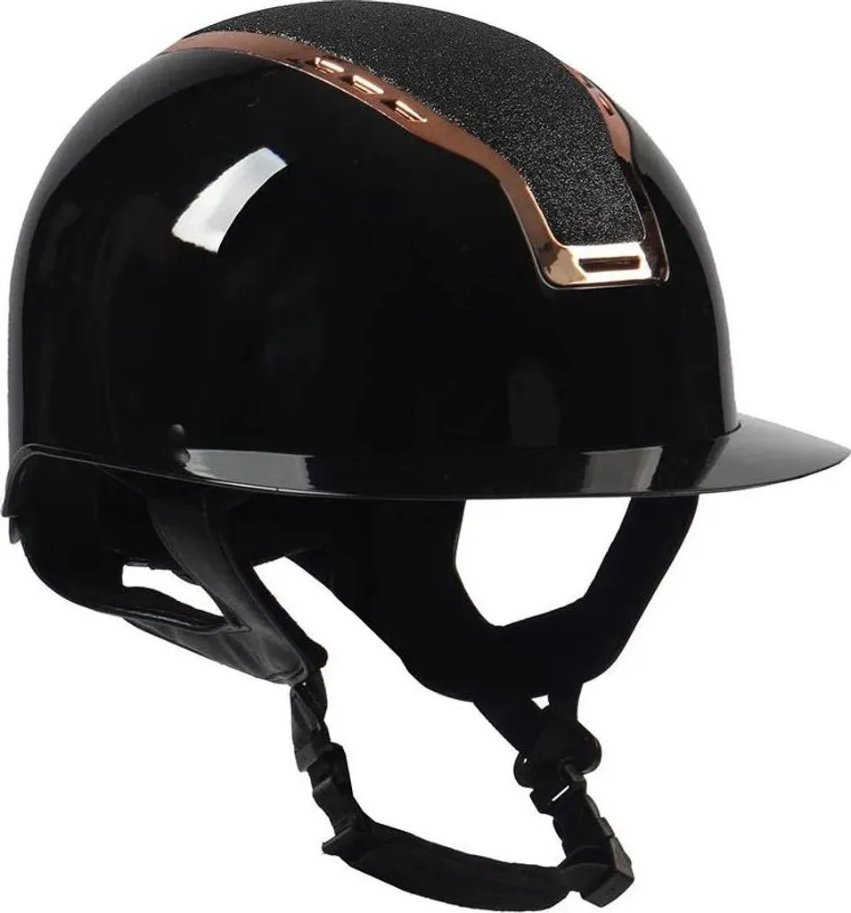 Bombe d'équitation Horka Gaudi Glossy Noir pour femme taille 57-59