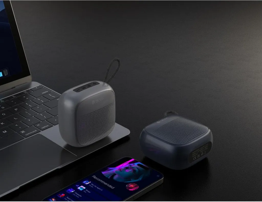 Enceinte Nomade Bluetooth Bleue Devia Sound Lite2 pour Musique et Appels - 8