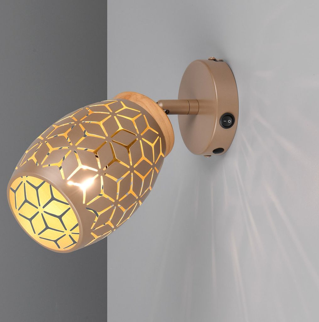 LED Wandstrahler innen mit Schalter ausgefallene Wandleuchte Schlafzimmer, Ø12cm