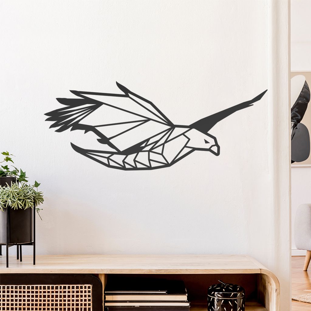 Adler Raubvogel Polygon Wandtattoo Wandaufkleber Wall Sticker - Dekoration, Küche, Wohnzimmer, Schlafzimmer, Badezimmer