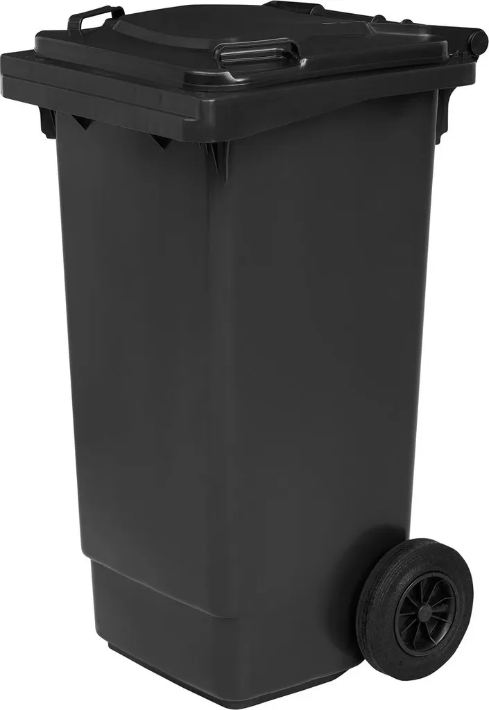 Poubelle de Jardin et Maison 120L Anthracite Idéale Déchets Résiduels