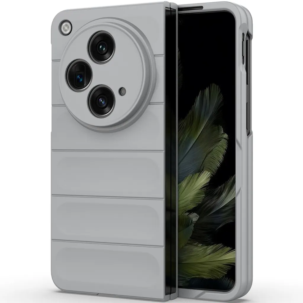 Custodia Antiurto Oppo Find N3: Cover PC Opaca Grigia Antiscivolo Top - 3
