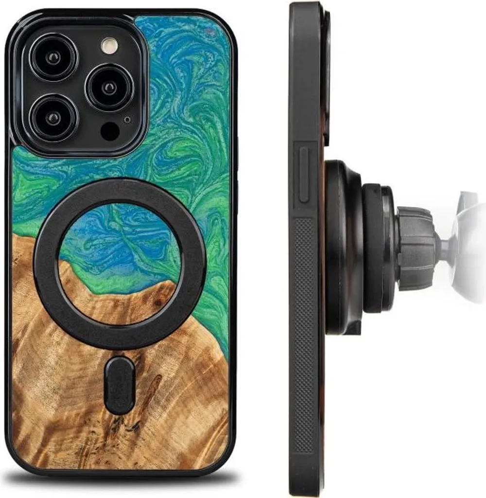 Carveit Custodia In Legno Compatibile MagSafe con iPhone 15 Plus