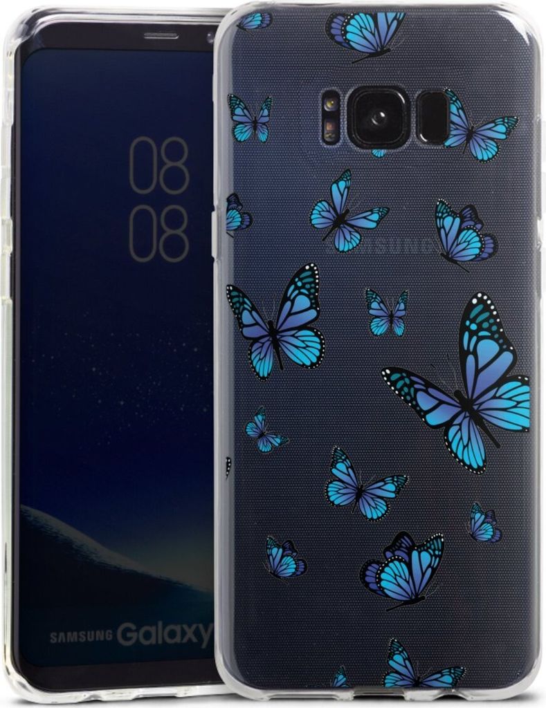 DeinDesign Handyhülle für Samsung Galaxy S8 Plus Silikon Hülle Case Smartphone Schutzhülle Muster Schmetterling transparent
