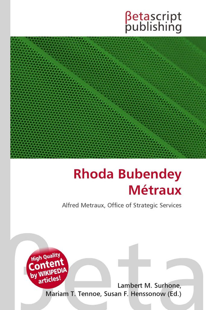 Rhoda Bubendey Métraux