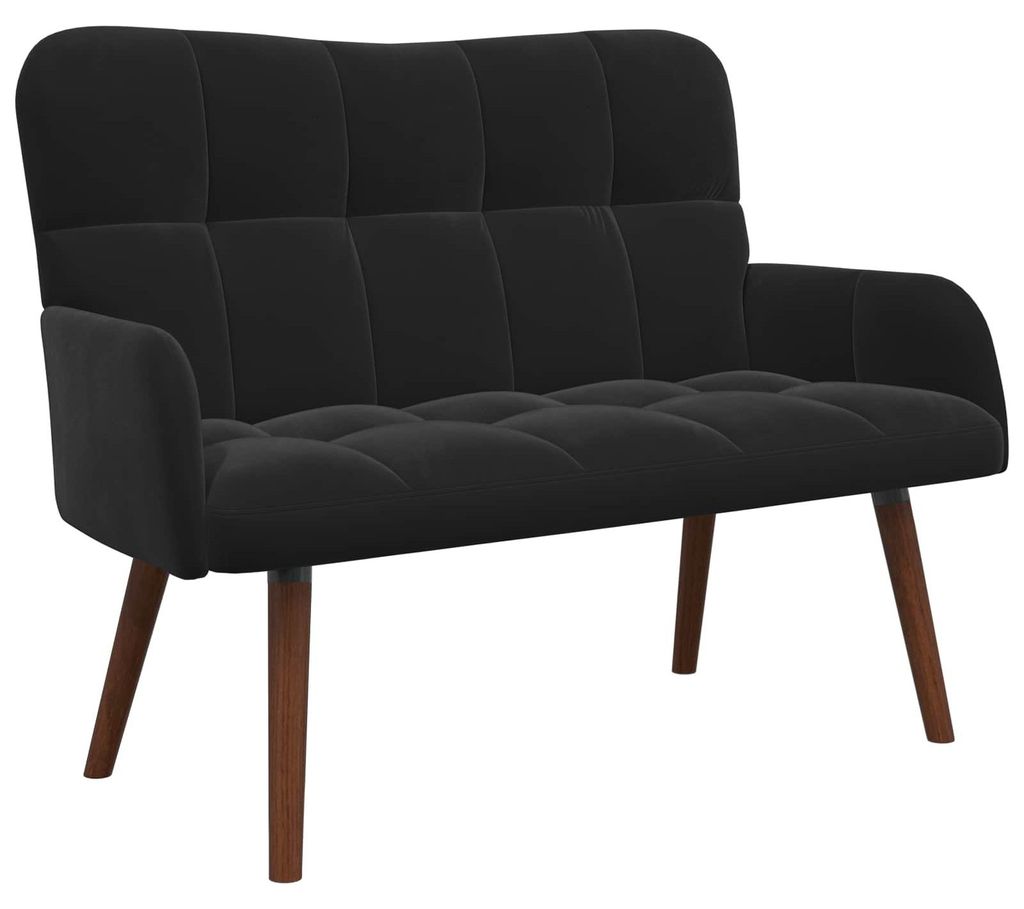vidaXL Zweisitzer Sofa Schwarz 115 x 61 x 87 cm Samt