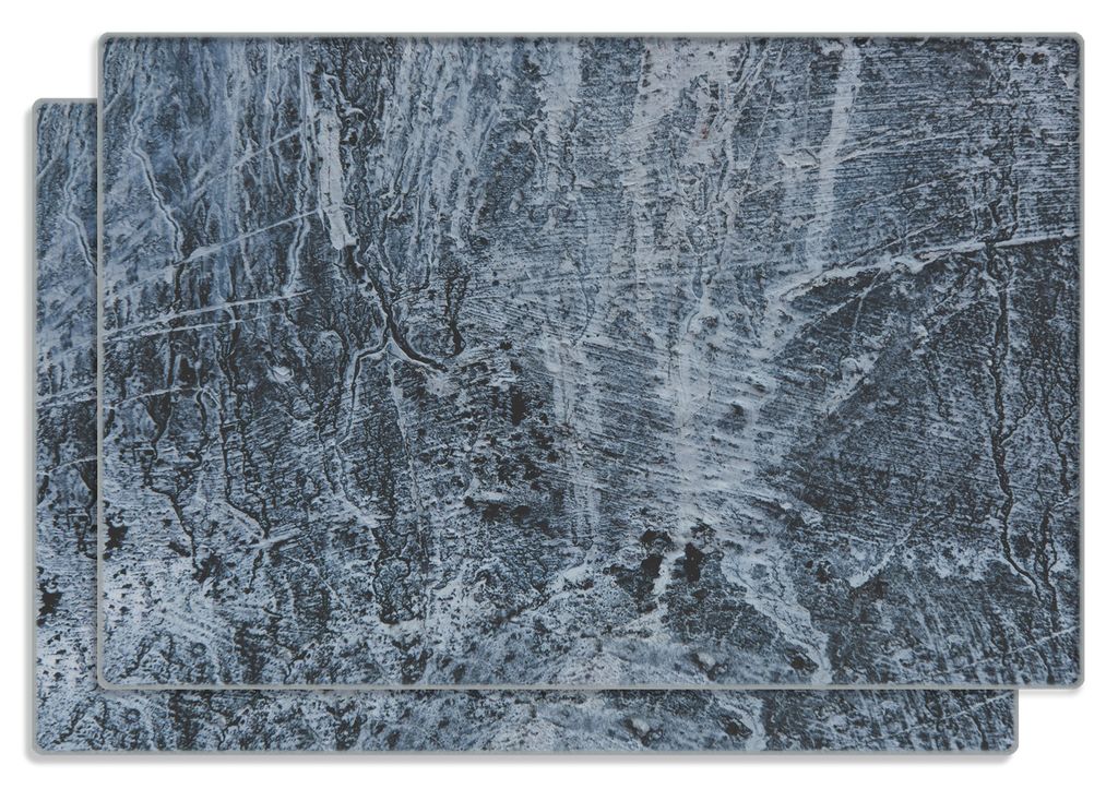 Wallario Frühstücksbrettchen 2er Set aus Glas, je 20 x 30 cm, mit rutschfesten Füßen, Motiv Alte graue Steinwand