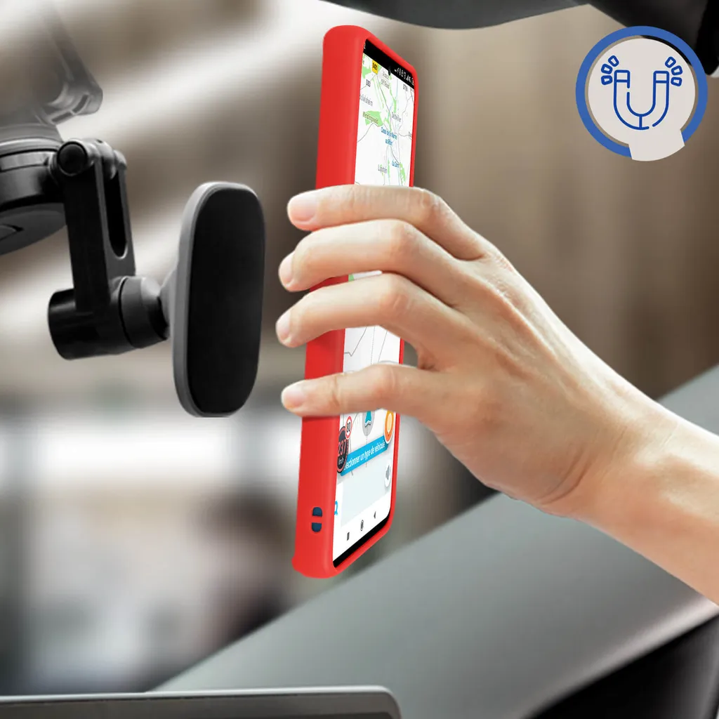 Custodia ibrida per cellulare con supporto ad anello Honor Magic4 Lite - Rosso - 3