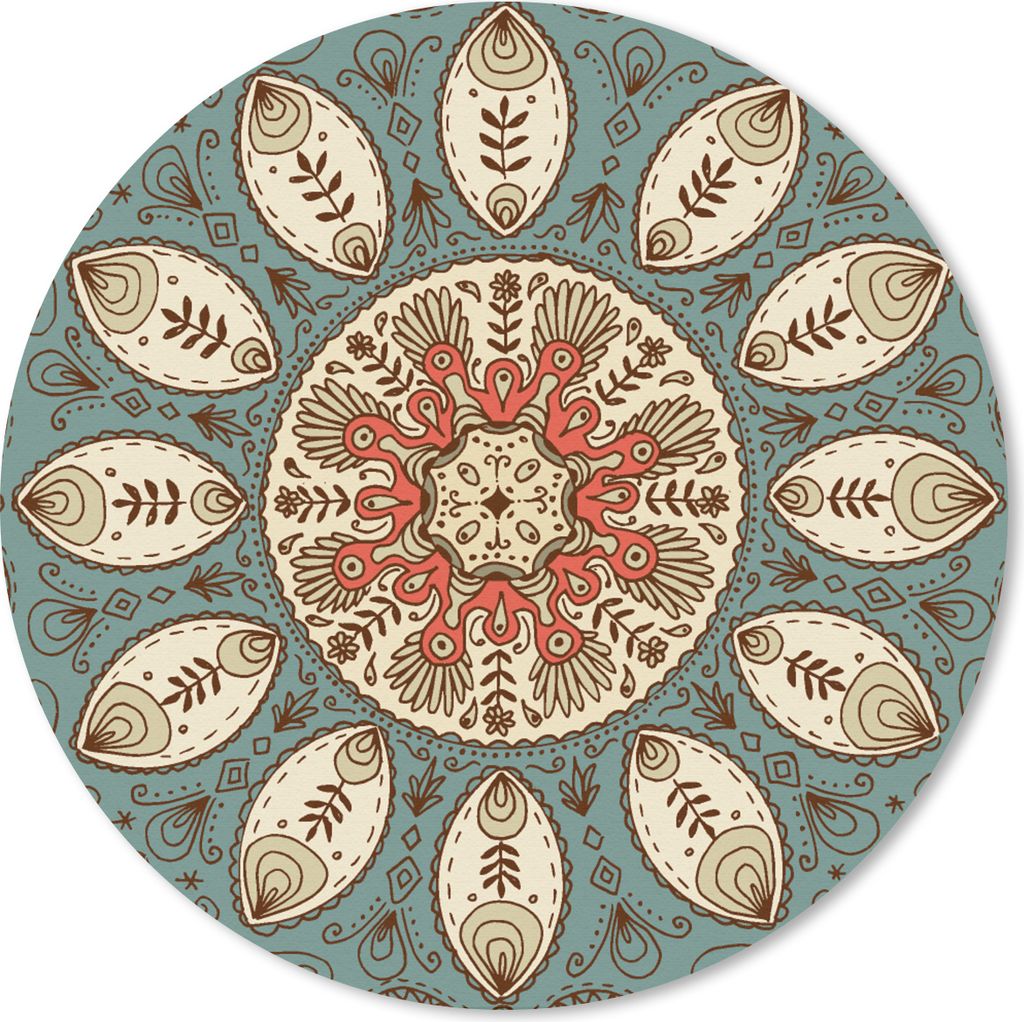 MuchoWow Mauspad Mousepad Mandala - Retro - Bohème - Muster 20x20 cm - Mousepads - Maus Mat - Pad - Mausunterlage - Schreibtischmatte