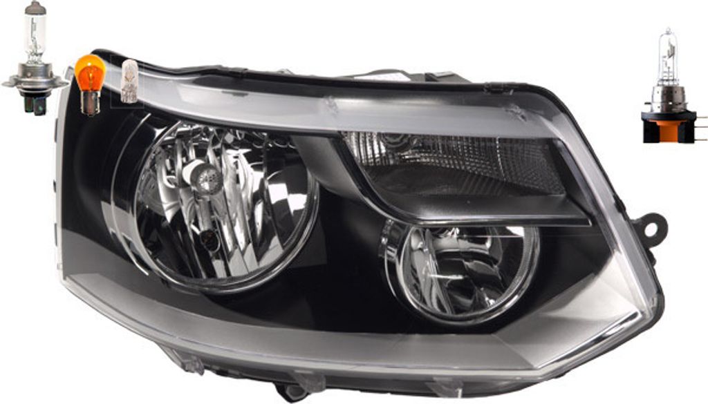 Johns, Scheinwerfer Halogen passend für VW Transporter T5 11/2009 - Rechts Leuchtmittel 7E1941016C 7E1941016AA 7E1941016G 7E1941016J 7E1941016K 7E...