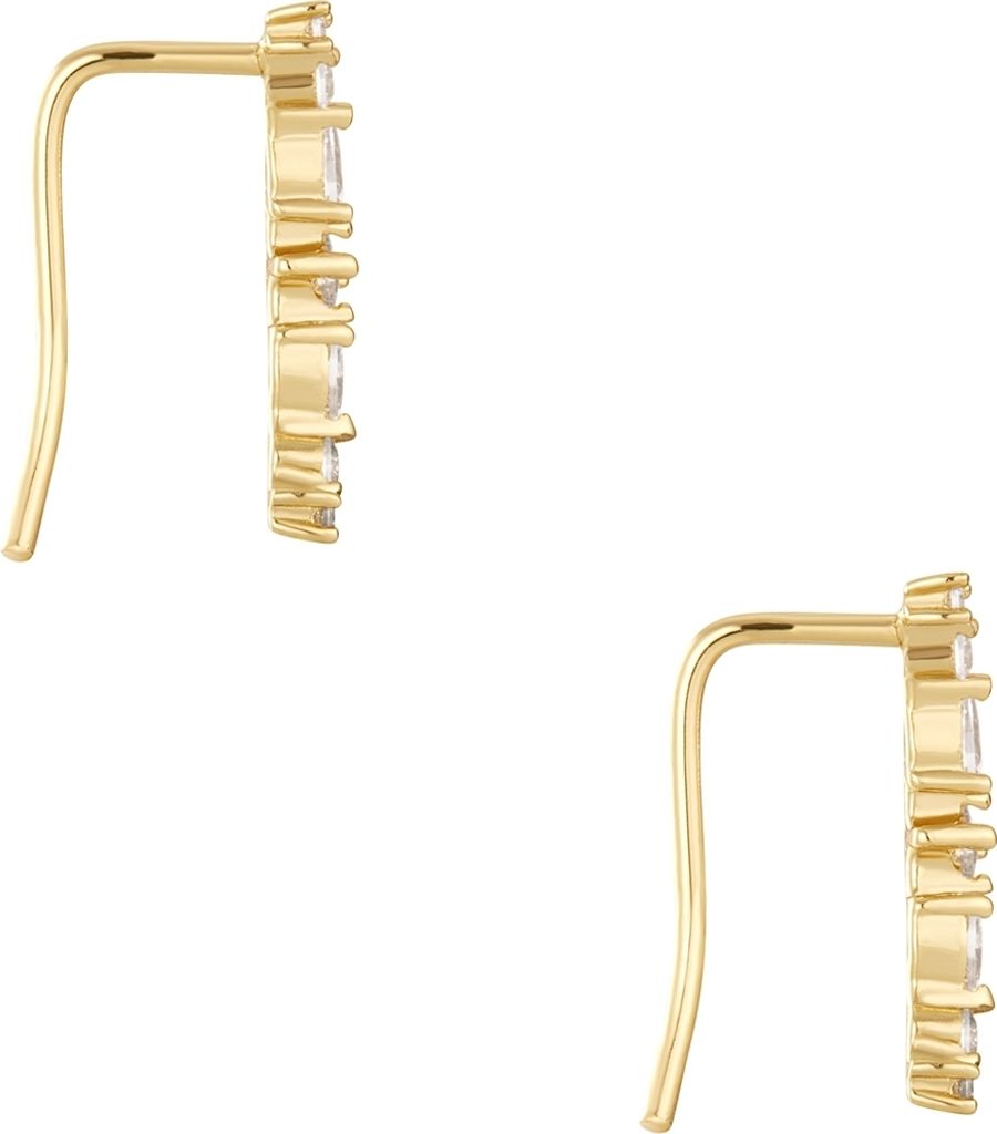 Ear Climber Sterling Silber gelbgold Zirkonia weiß