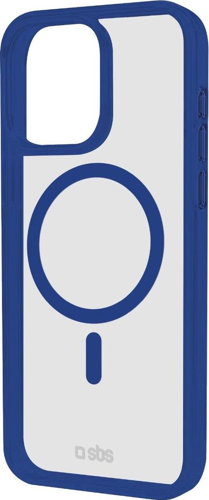 Case für iPhone 16 Pro mit farbigen Rändern, kompatibel mit MagSafe Aufladung, Blau