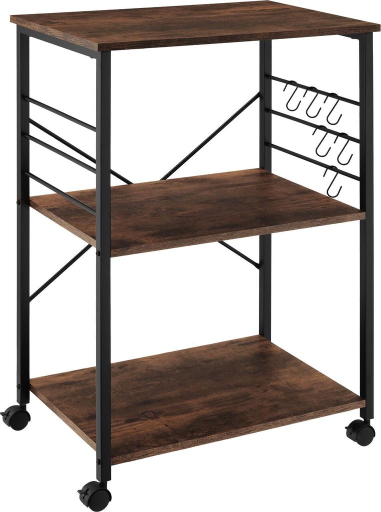 Chariot de service Rugby 65,5x45,5x88,5cm - Bois foncé Image du produit 