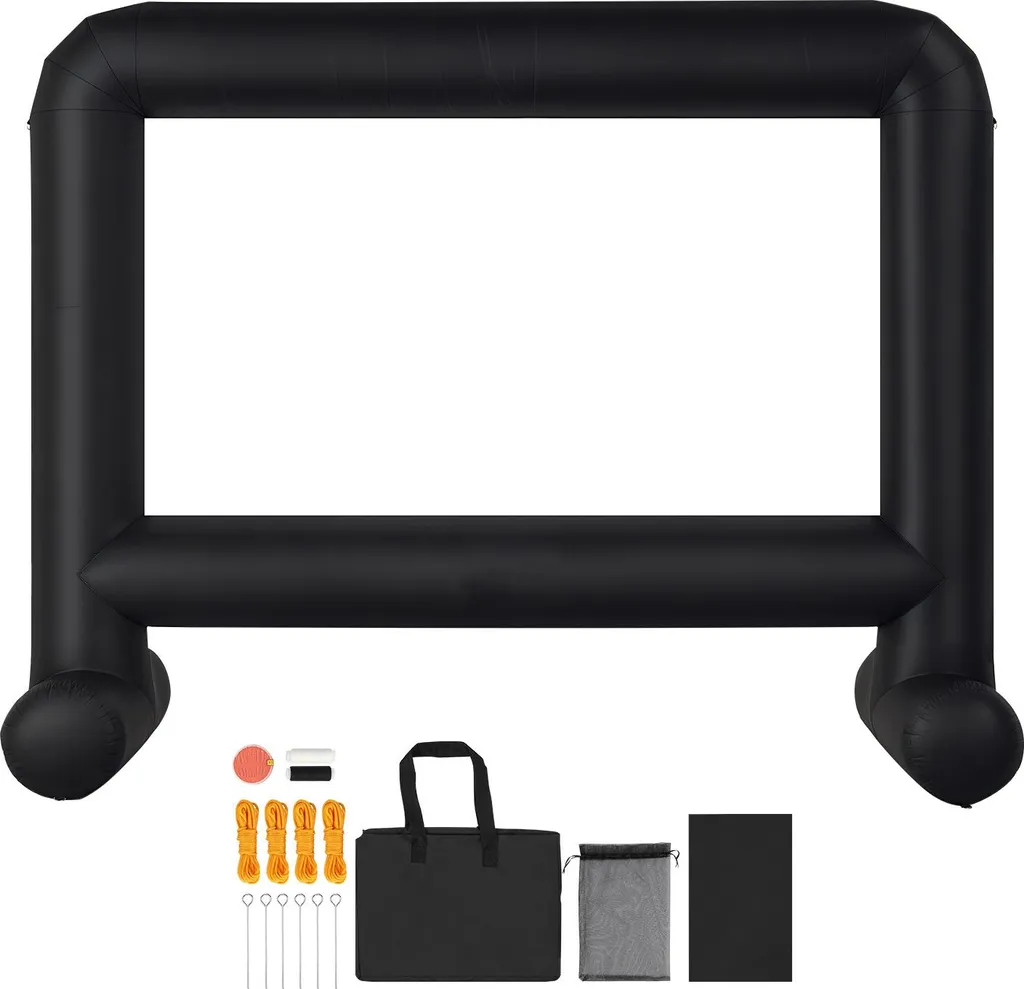 Écran de cinéma gonflable sans pli pour projection extérieure stable