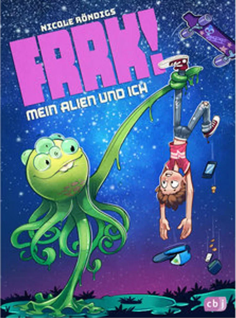 Livre FRRK! Mein Alien und ich avec illustrations couleurs et humour