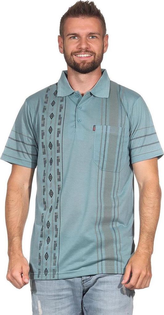 Herren Poloshirt Sommer Polo-Hemd Kurzarm Petrol/L