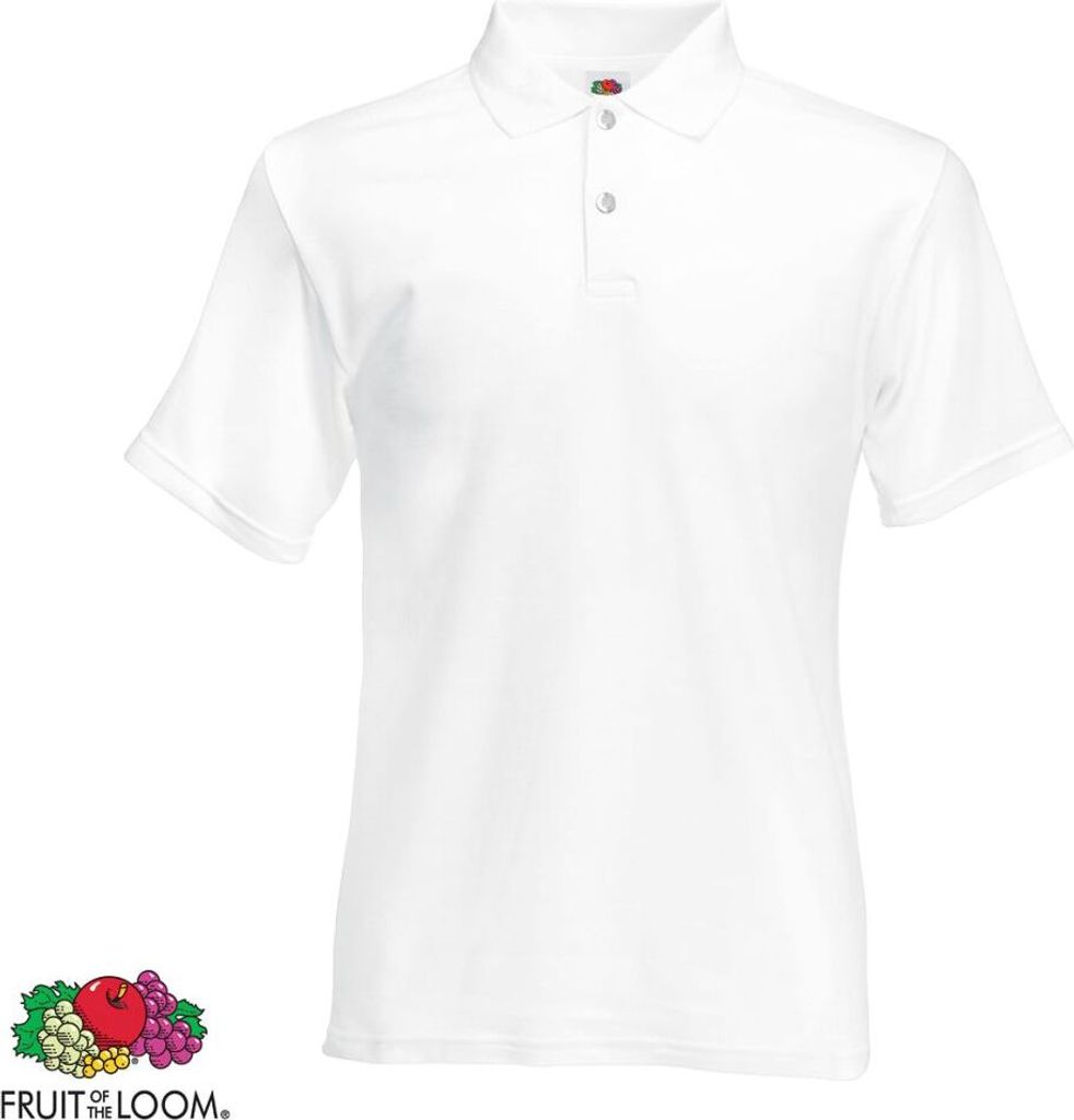 Fruit of the Loom Original Herren-Polo Shirt Weiß S
