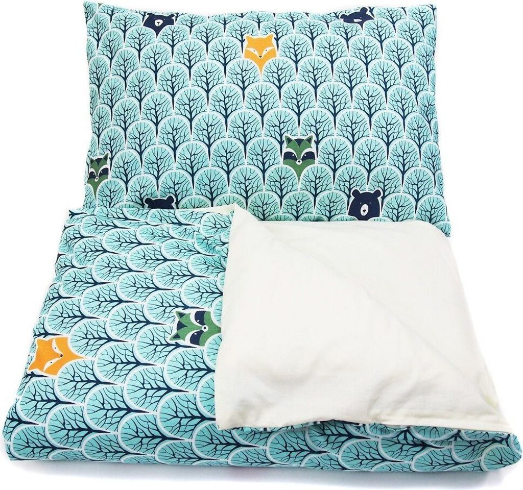 Brandmac Bettwäsche Stitch & Engel - Wendbarer Bettbezug 100x135 Cm + Kissen 40x60 Cm