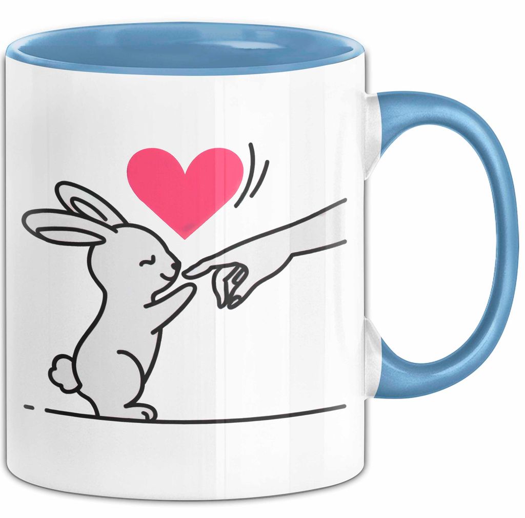 Kaninchen Hase Tierliebhaber Tasse Geschenk Lustige Geschenkidee Spruch (Blau)