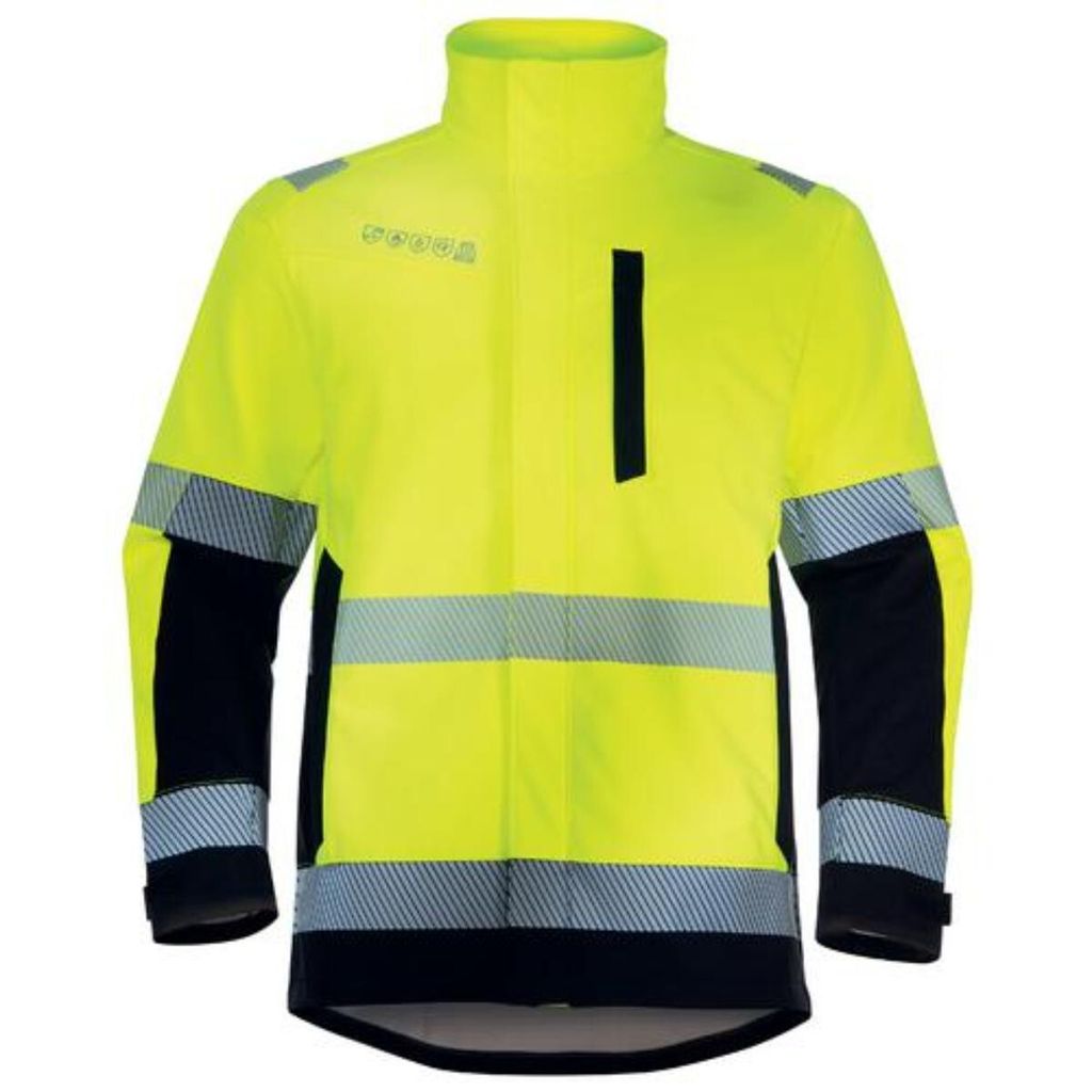 Uvex 89727, Jacke, Schwarz, Gelb, S, Reißverschluss, Baumwolle, Modacryl, Polyester, EN ISO 11611 Class 2 - A1 EN ISO 11612 A1, B1, C2, F2 EN 1149...
