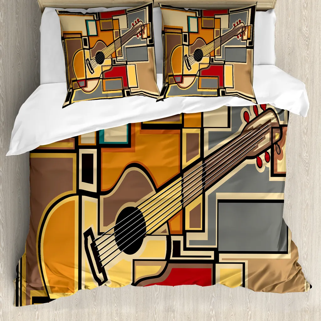 Copripiumino Anallergico ABAKUHAUS Chitarra - 155x220 con Federa 80x80