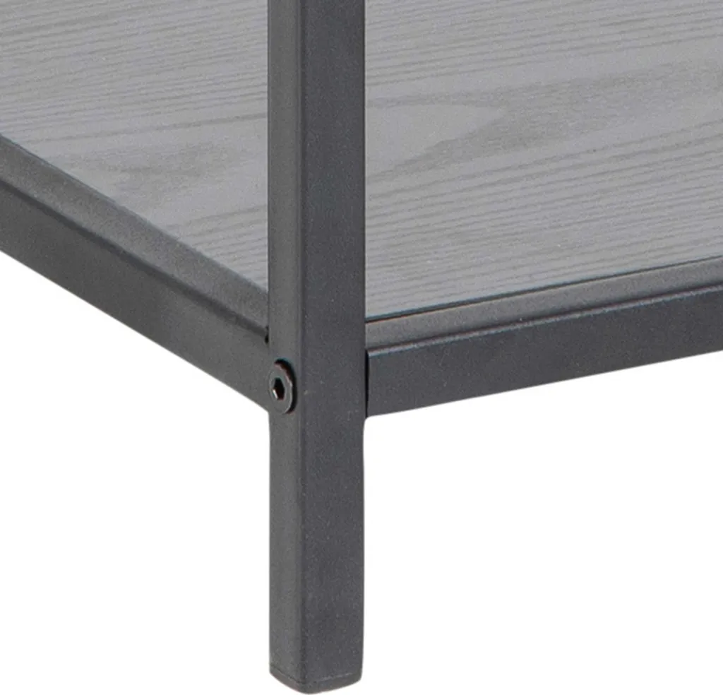 Table de chevet Seaford noir avec étagère de rangement structure métal - 8