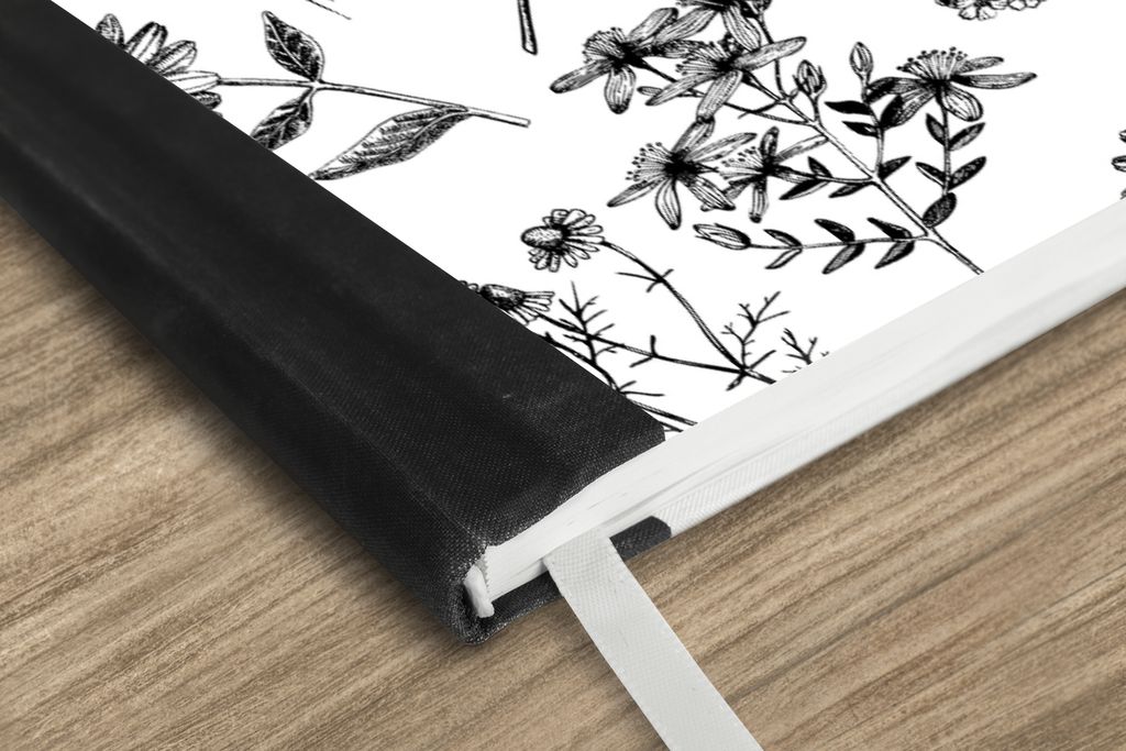MuchoWow Notizbuch Tagebuch Haushaltsbuch Notebook A5 Blumen - Kräuter - Muster - Notizblock - Notizheft - Notebook - Schreibblock - Papier