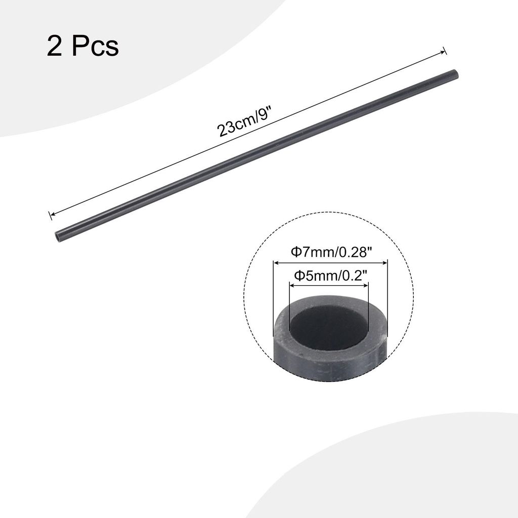 2 Stš¹ck PVC Rohr, Durchmesser 5mm L?nge 0.23m Rund Kunststoffrohr fš¹r Garten, Aquarium, Wasserleitung, Kabelkanal, lš¹ftungsrohr (Dunkelgrau)
