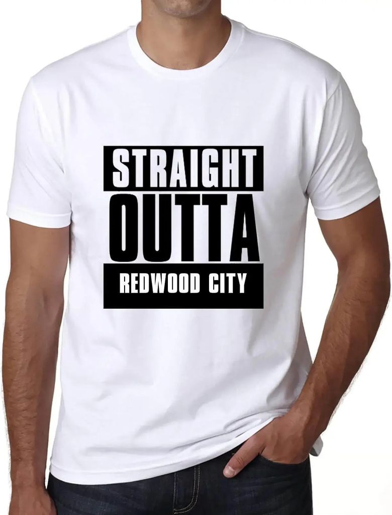 Herren Grafik T-Shirt Direkt aus Redwood City – Straight Outta Redwood City – Öko-Verantwortlich Vintage Jahrgang Kurzarm Lustige Druck Geburt...