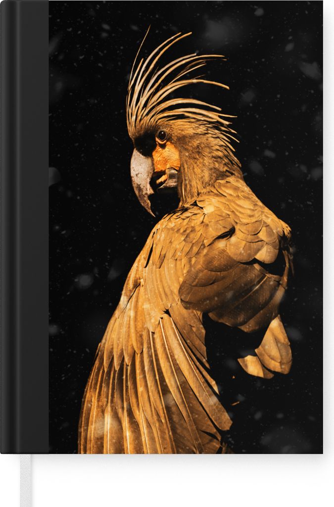 MuchoWow Notizbuch Tagebuch Haushaltsbuch Notebook A5 Kakadu - Vögel - Gold - Notizblock - Notizheft - Notebook - Schreibblock - Papier