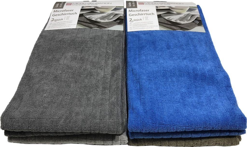 Micro Sensation Microfaser Geschirrtuch Handtuch 65x45cm - 8er bunt sortiert